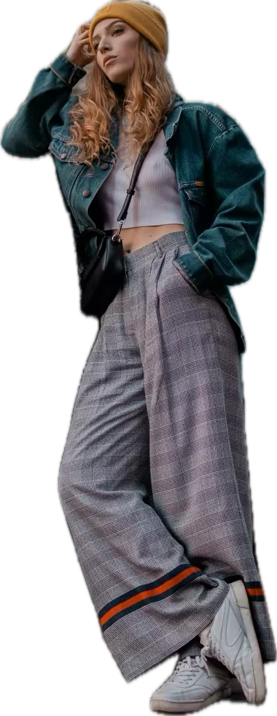 A woman cut out of a street photo